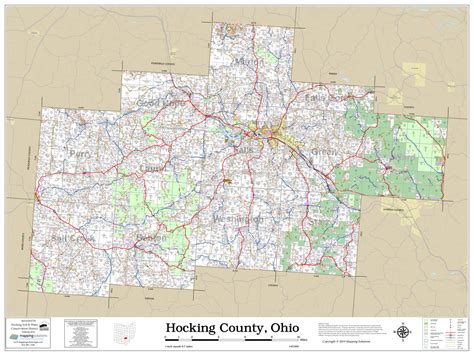 Hocking County Ohio 2019 Wall Map | Mapping Solutions