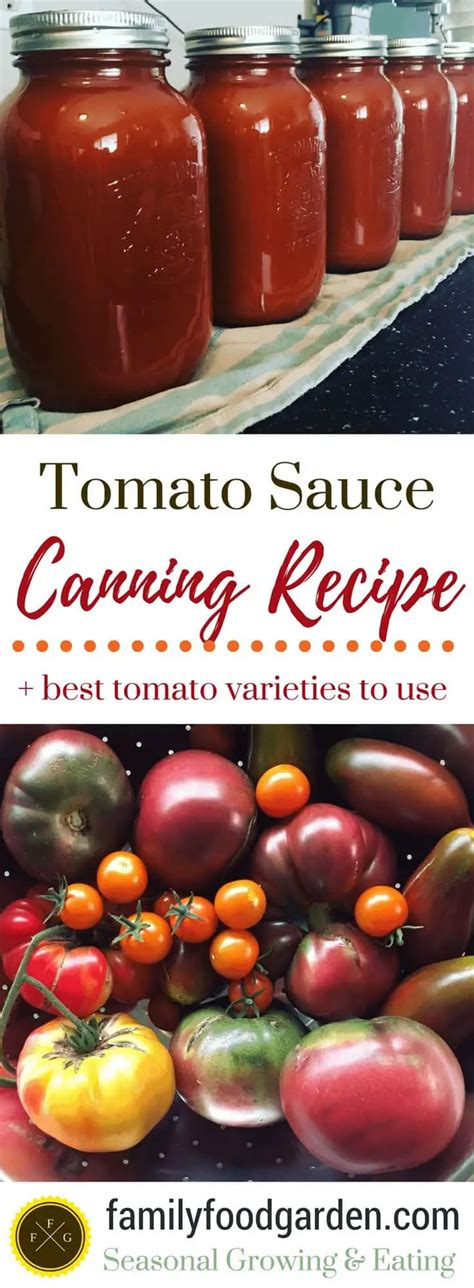 Canning Tomato Sauce Recipe for Preserving Tomatoes | Family Food Garden