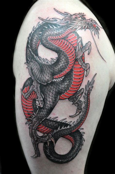 Red and black dragon | Dragon tattoo, Tattoos, Tattoo blog