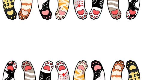 Cat Footprint Border Cartoon Cute Paw Print Cat, Cat Clipart, Border Clipart, Cute Clipart PNG ...