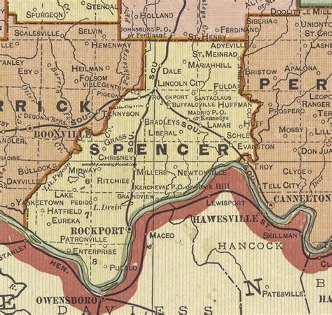 Spencer County Indiana Map - Cities And Towns Map