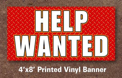 Help Wanted Sign Banner 4x8 ft