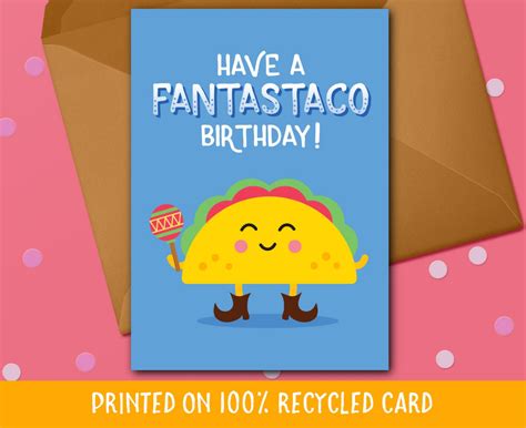 Taco Birthday Card, Boyfriend Birthday Card, Mexican, Cute, Funny, Husband Birthday, Card for ...