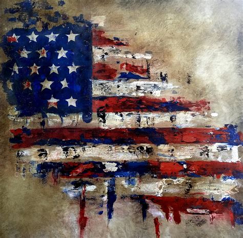 American Flag Painting by Tom Fedro - Fidostudio