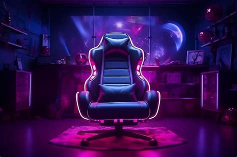 Premium AI Image | Futuristic cyberpunk chair adorned with neon lights ...