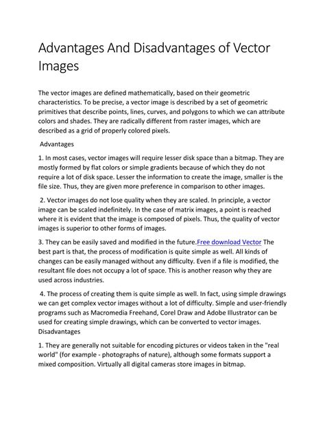 Advantages and disadvantages of vector images by Nadia Javaid - Issuu