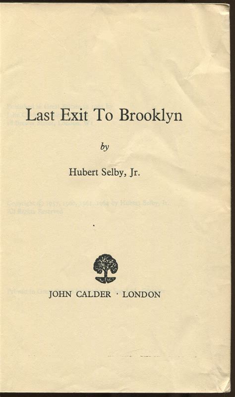 Last Exit to Brooklyn by SELBY, Hubert Jr.: Very Good Softcover (1965 ...