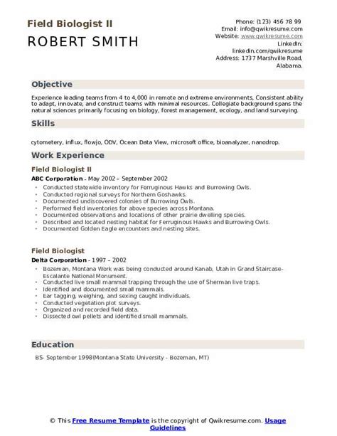 Biology Resume Template – paulaycristinaeventos