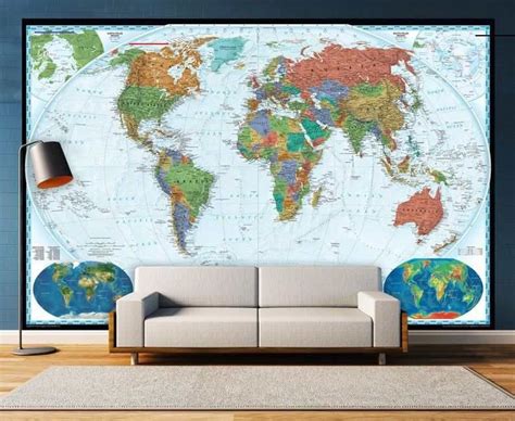 Famous World Map Removable Wall Mural Ideas – World Map With Major Countries