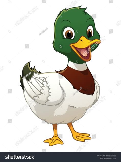 Little Mallard Duck Cartoon Animal Illustration Stock Vector (Royalty ...