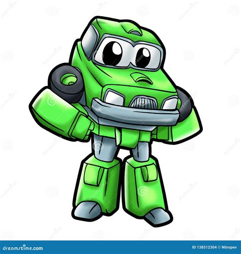 Green Robot Car - Robots for Kids - Robot Cartoon Stock Vector - Illustration of funny ...