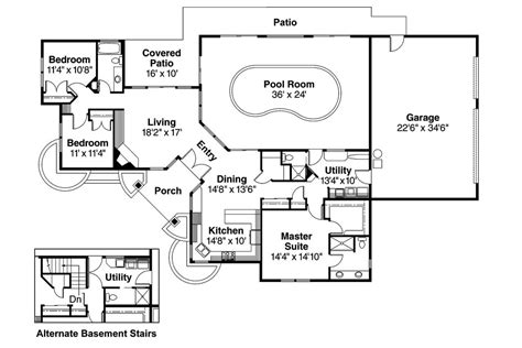 Ranch House Plan | House Plans with Indoor Pool | House Plans ...