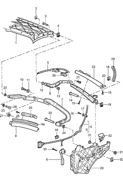 Porsche 911 Convertible Top Frame Guide. Roof frame - 99656195300A09 | Porsche Atlanta Perimeter ...