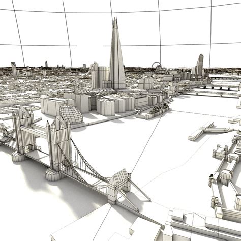 3d london skyline model