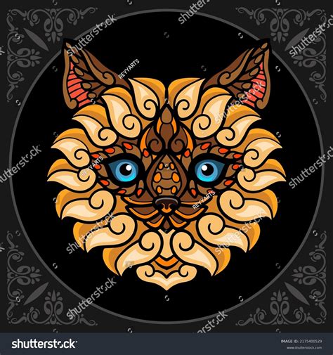 Colorful Cute Cat Cartoon Zentangle Arts Stock Vector (Royalty Free ...