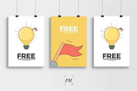 3 Creative Display PSD Template Poster Mockup - Poster Mockup