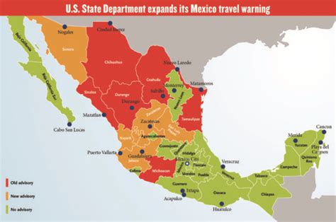 US State Dept Issues 2017 Mexico Travel Warning Map