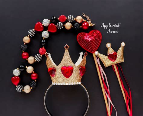 Queen Of Hearts Crown, Queen Of Hearts Headband, Queen Of Hearts Costume, Alice in wonderland ...