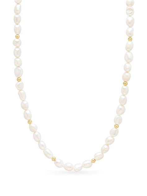 Nialaya Jewelry Delicate Baroque Pearl Necklace - Farfetch