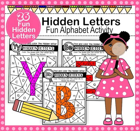 HIDDEN Lettersfun Coloring Alphabet Worksheets for - Etsy