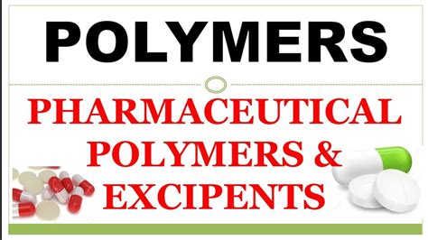 PHARMACEUTICAL POLYMERS & EXCIPIENTS DETAIL EXPLANATION WITH EXAMPLES - YouTube