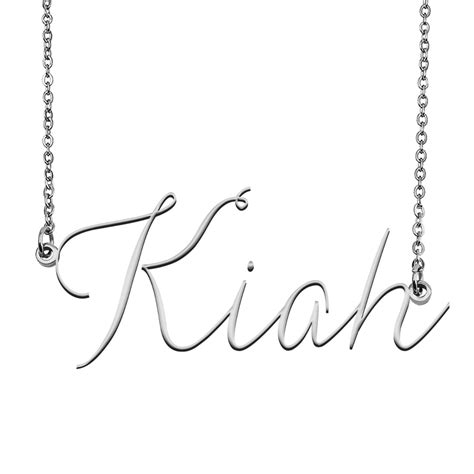 Kiah Name Necklace Custom Personalized Name Plate Jewelry for Birthday Christmas Gift