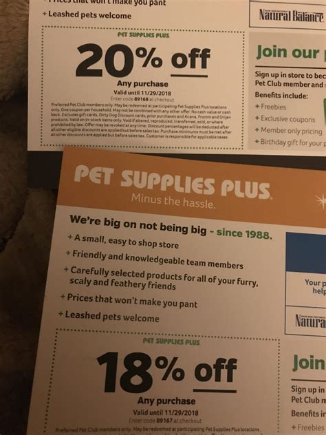 I got an 18% coupon for Pet Supplies Plus in the mail and my next door neighbor got a 20% off ...