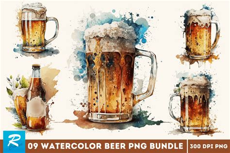 Watercolor Beer Bundle By Regulrcrative | TheHungryJPEG