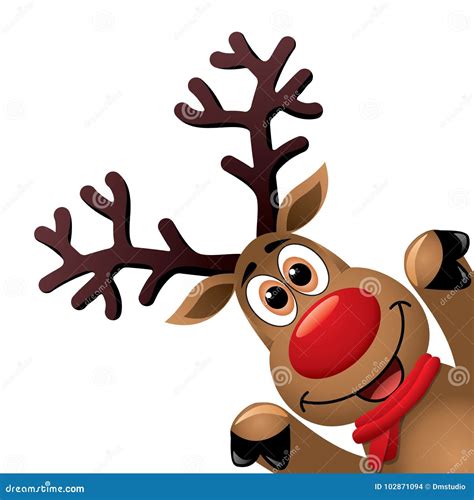 Reindeer On Winter Background With Gifts And Christmas Lights Vector Illustration ...