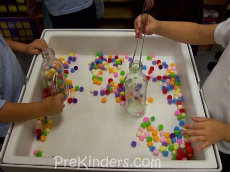 Great for motor skills, use chopsticks or tongs | Preschool fine motor skills, Preschool fine ...