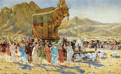 The Israelites Dancing around the Golden Calf Painting by Henri-Paul ...