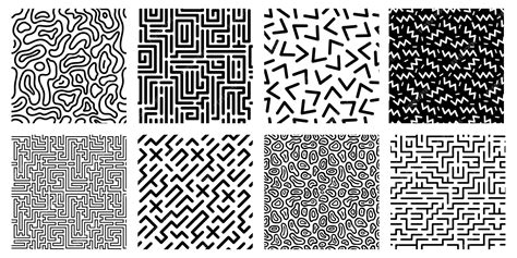 Premium Vector | Seamless geometric pattern. Striped labyrinth, 80s style texture and abstract ...