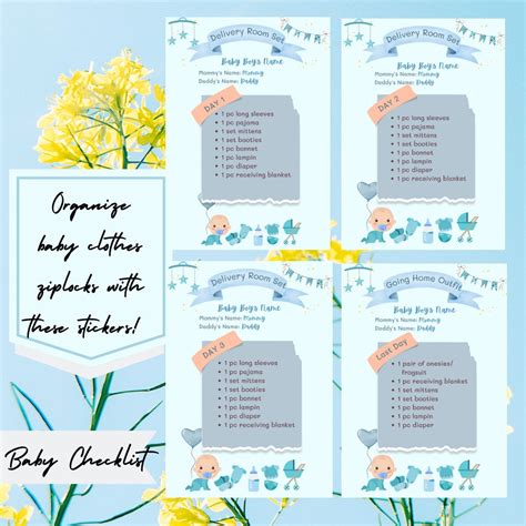 Baby Boy Editable Hospital Documents Sticker Labels Hospital - Etsy