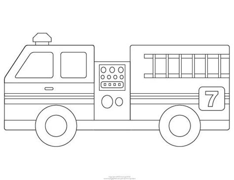 Fire Truck Template Printable Fire Engine Template for the Boy | Firetruck birthday, Fire truck ...