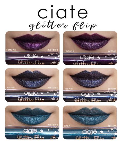 Ciate Glitter Flip Transforming Liquid Lipstick lip swatches - fortune ...