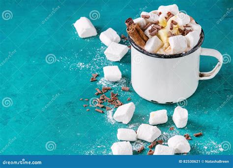 Hot Chocolate with Marshmallow Stock Image - Image of cacao, cinnamon: 82530621