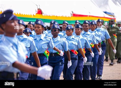 Kumasi, Ghana. 7th Mar, 2023. Air force members take part in a parade ...