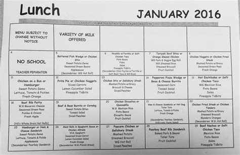 EAGLE PASS HIGH SCHOOL LUNCH MENU JANUARY - EAGLE PUBLIC RADIO