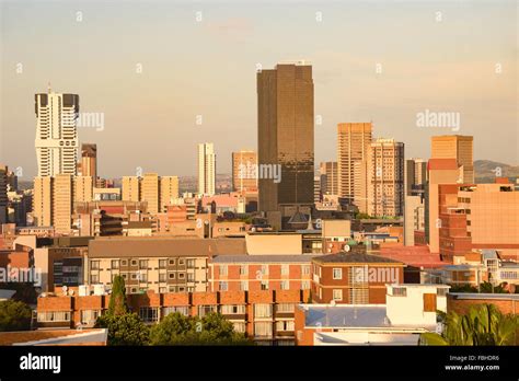 City CBD at sunrise, Pretoria, City of Tshwane Metropolitan Stock Photo ...