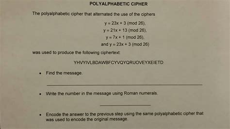 Solved The polyalphabetic cipher that alternated the use of | Chegg.com