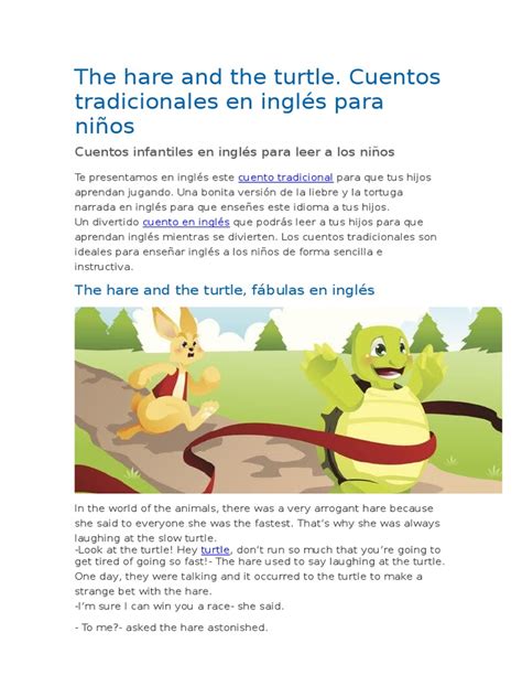 The Hare and the Turtle. Cuentos Tradicionales en Inglés Para Niños