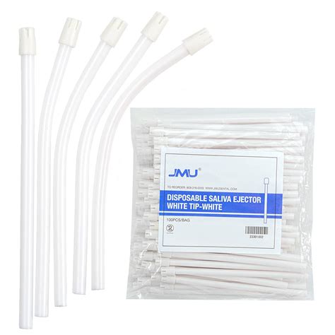 JMU Dental Disposable Saliva Ejector White Tips 100/Bag