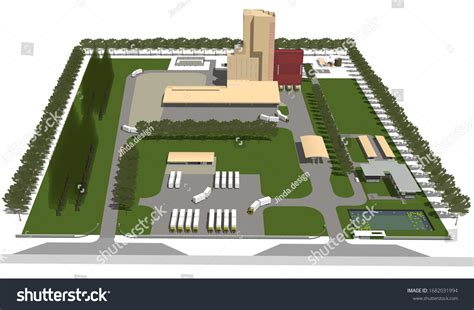 3d Illustration Cement Plant Layout Stock Illustration 1682031994 | Shutterstock