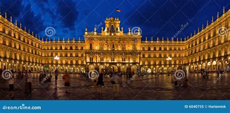 Historical Plaza Mayor at Night, Salamanca Stock Image - Image of ...