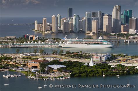 Aerial View Port of Miami and Miami Skyline by Michael Pancier ...