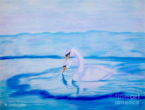 Winter Swans in Shades of Blue by M. Caitlin Lodato Painting by Caitlin ...