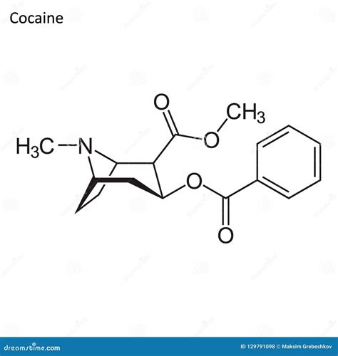 Skeletal Formula of Cocaine Stock Illustration - Illustration of ...