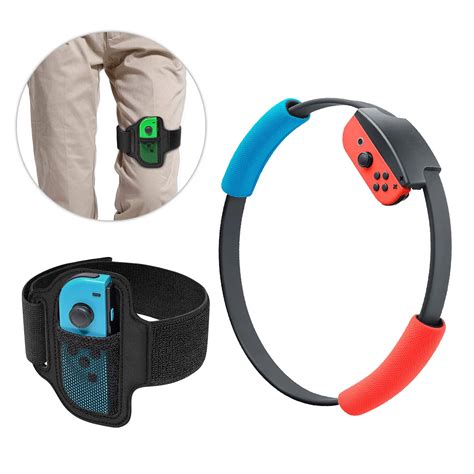 Switch Leg Strap & Ring-Con Grips for Nintendo Switch Ring Fit Adventure, EEEkit 1 Leg Strap and ...