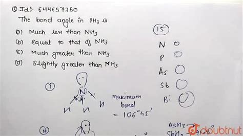 The bond angle in PH3 is