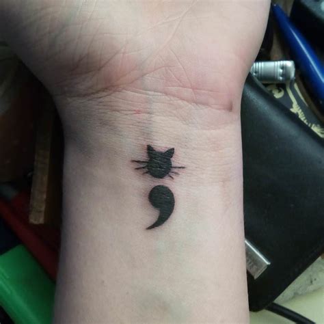 Discover 74+ semicolon cat tattoo best - in.coedo.com.vn